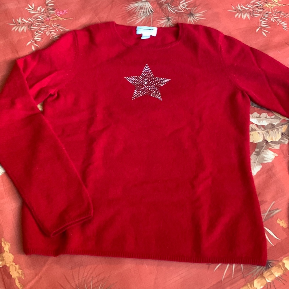 Red cashmere sweater